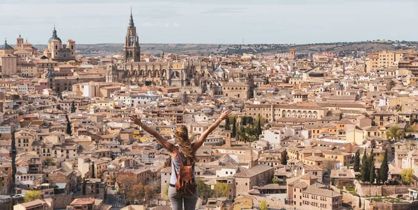 Туристичний Туризм Місті Толедо Панорамний Вид Іспанія — стокове фото