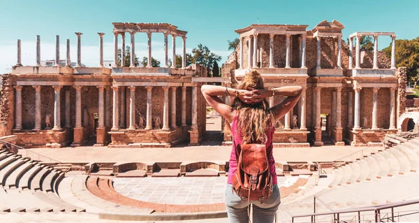 Merida Estremadura Roman Amphitheater Tour Tourism Spain — Stock Photo, Image