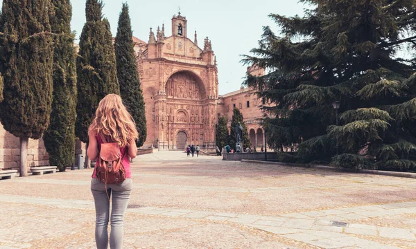 Salamanca Tourismus Urlauber Und Esteban Mutter Spanien — Stockfoto