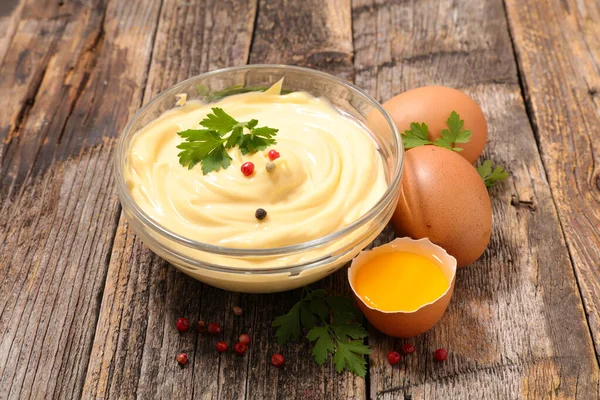 Homemade Bowl Mayonnaise Ingredient — Stock Photo, Image