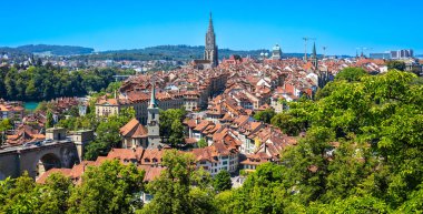 Bern 'in panoramik manzarası, şehir manzarası, İsviçre