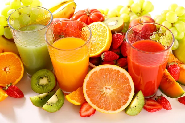 Assorted Fruit Juice Glasses — Stock Photo, Image