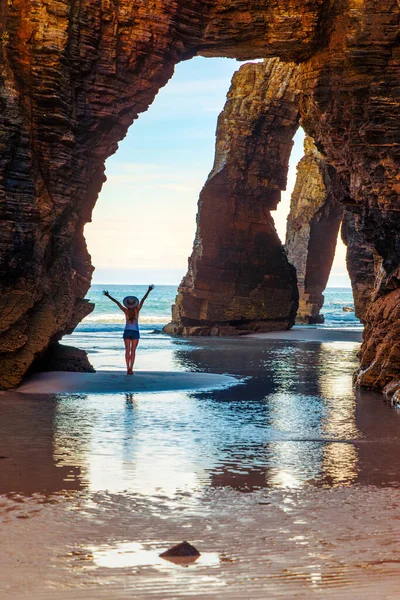 대성당 해변의 갈리시아 아치와 스페인 — 스톡 사진