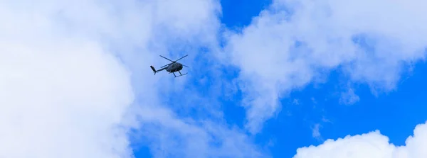 Helikopter Lucht Met Wolk — Stockfoto