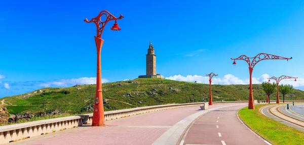 Wieża Herkulesa Coruna Galicja Hiszpanii — Zdjęcie stockowe