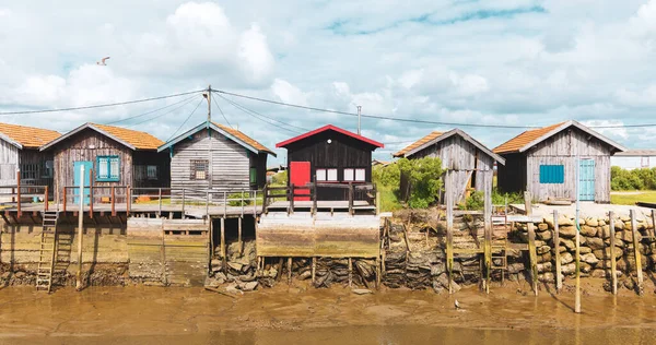 Old Fishing Oyster Village Low Tide Southwest France Country Basque — Stock Photo, Image