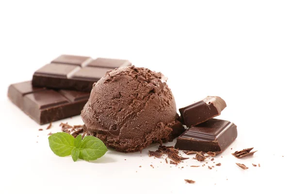Chocolade Ijs Primeur Geïsoleerd Witte Achtergrond — Stockfoto