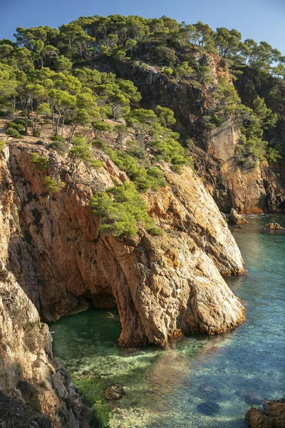 Viaggio Destinazione Estiva Spagna Scogliera Sul Mare Mediterraneo Costa Brava — Foto Stock