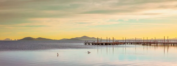 Sunset Mar Menor Lagoon Murcia Spanyolország — Stock Fotó