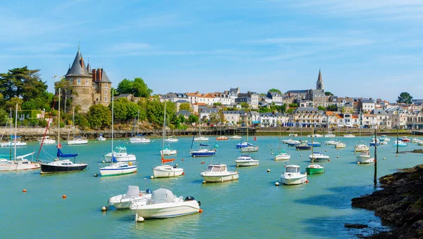 Blick Auf Pornic Stadt Hafen Und Burg Bretagne Frankreich Loire — Stockfoto