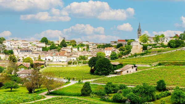 法国波尔多地区绿色葡萄园的圣埃米利翁村 — 图库照片