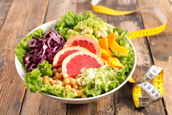 Dieta Conceito Alimentação Salada Vegetal Mista — Fotografia de Stock