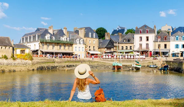 法国莫尔比汉Aura Brittany的St Goustan村和港口 — 图库照片