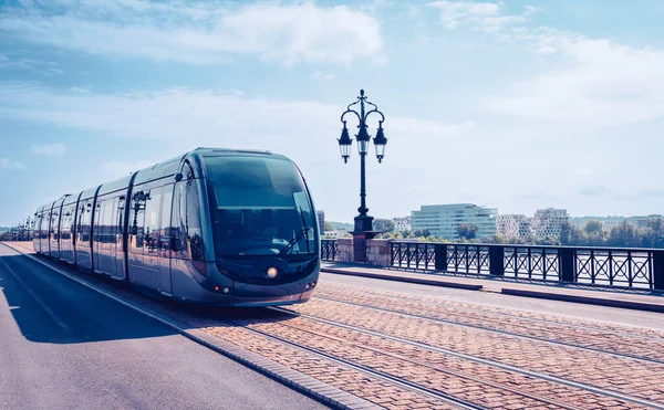 Straßenbahn Der Stadt Bordeaux Frankreich Nouvelle Aquitaine Gironde — Stockfoto