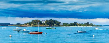 Brittany Atlantik Okyanusu kıyıları, ada ve tekne - Fransa 'da Morbihan