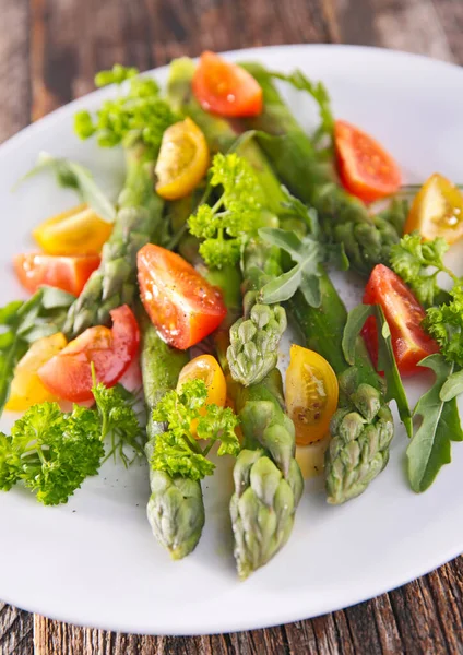 Asparagus Salad Cherry Tomatoes — Stock Photo, Image
