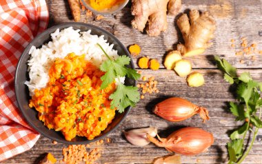 Hint mercimek ve pirinç karışımı.