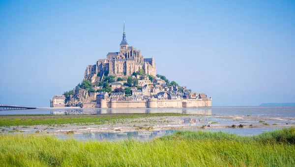 Mont Saint Michel Διάσημη Τουριστική Περιοχή Στη Νορμανδία Γαλλία — Φωτογραφία Αρχείου