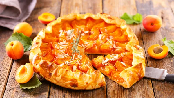 Délicieux Abricot Tarte Dessert Été — Photo