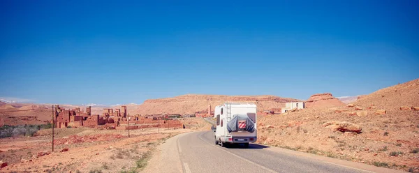 Мандрівка Дорозі Марокканському Напрямку Подорожі Подорож Дорозі Ідея Мандрівки — стокове фото