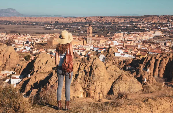 Kobieta Turystka Andaluzji Hiszpania Guadix — Zdjęcie stockowe