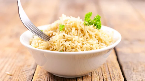 Bir Kase Pirinç Çatal — Stok fotoğraf