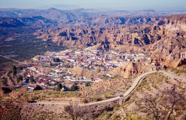 Gorafe Panoramik Görüş Endülüs İspanya - Granada Eyaleti