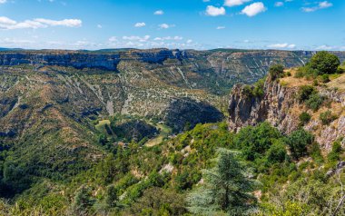 Navacelles sirki. Larzac, Herault, Occitanie bölgesi, Fransa.