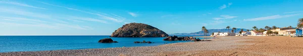 Panoráma Gyönyörű Idilli Andalúziai Strand Spanyolországban — Stock Fotó