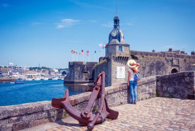 Fransa 'da Concarneau şehri, turizm, Brittany' de seyahat.
