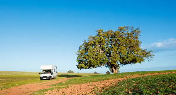 motor home in country- freedom, travel,wanderlust concept