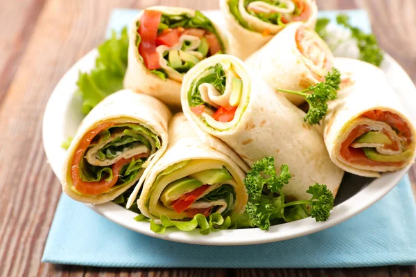 Sandwich Wrap Vegetables — Stock Photo, Image