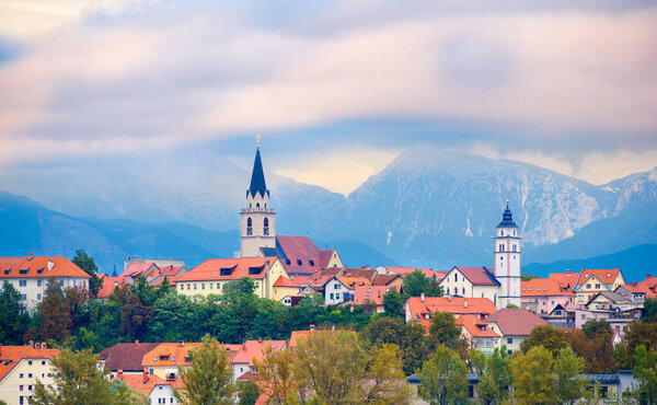 Panorama of Kranj in Slovenia, Europe