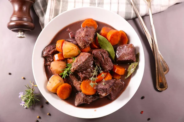 beef stew, bourguignon beef with red wine sauce