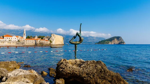 Budva Oude Stad Standbeeld Van Ballerina Montenegro — Stockfoto