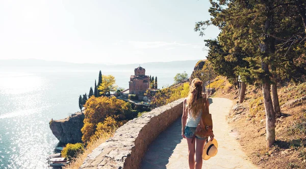Македонія Подорожі Туризм Вакуум Охридське Озеро Знаменита Церква Йован Кане — стокове фото