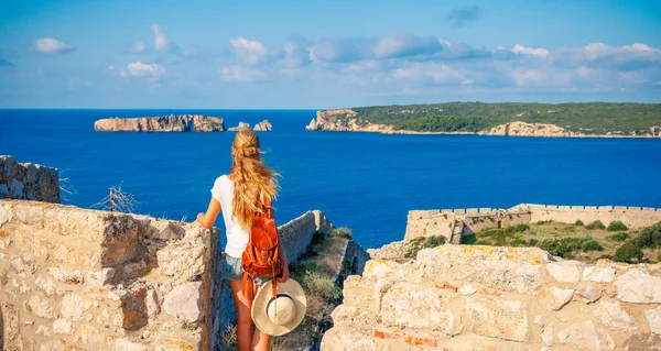 Touristinnen Griechenland Pelonnes Messinien Reisen Touristik Urlaub — Stockfoto