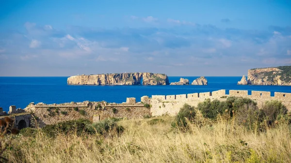 Festung Von Pylos Und Wunderschöne Aussicht Auf Das Meer Peloponnes — Stockfoto