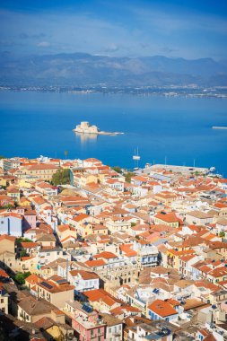 Yunanistan 'daki Nafplio kentinin panoramik manzarası