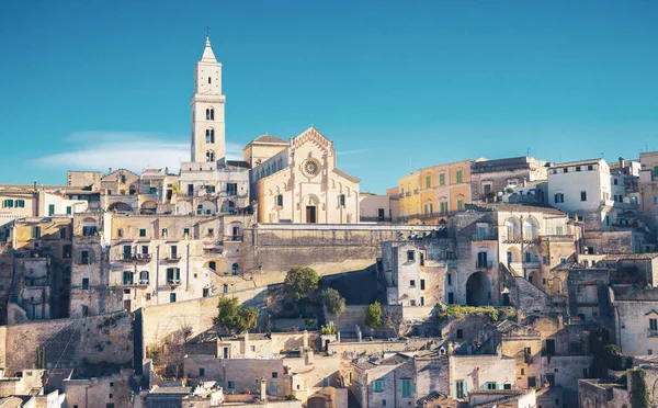 Utsikt Över Den Antika Staden Matera Sassi Matera Italien Stockfoto