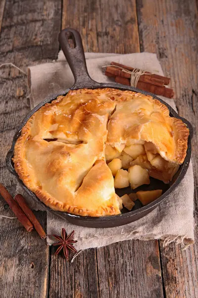 Homemade Rustic Baked Apple Pie Stock Image