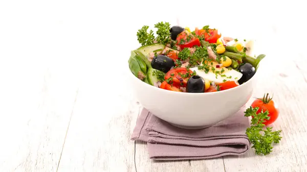 Bowl Vegetable Salad Banner Copy Space Royalty Free Stock Images