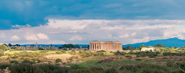 Tempel Ruïnes Selinunte Archeologische Site Oude Griekse Stad Sicilië Rechtenvrije Stockafbeeldingen