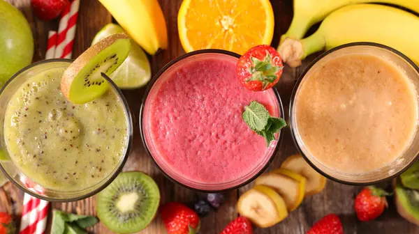 Fresh Fruit Smoothie Glass Royalty Free Stock Images