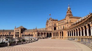 Seville, İspanya ve Endülüs 'teki mimari gündüz görüşü