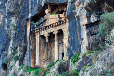 The Lycian Tombs-- Rock mezarı, Fethiye in Turkey
