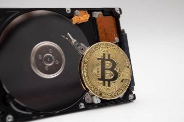 Bitcoin with HDD. Mining Cryptocurrency coin on HDD