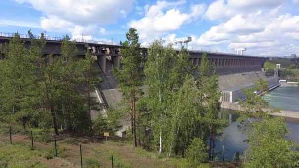 Panoramic View Hydroelectric Power Station — Vídeo de Stock