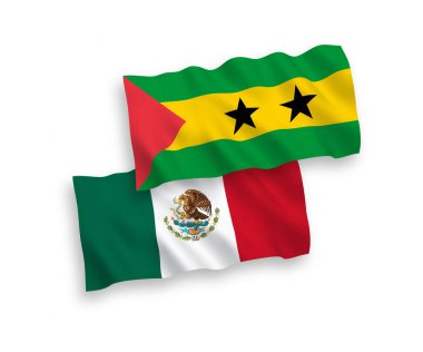 Meksika 'nın, Saint Thomas' ın ve Prince 'in bayrakları beyaz arka planda izole edildi. 1 'e 2 oranında.