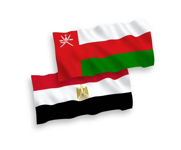 Národní Vektorové Tkaniny Vlnové Vlajky Sultána Ománu Egypta Izolované Bílém — Stockový vektor